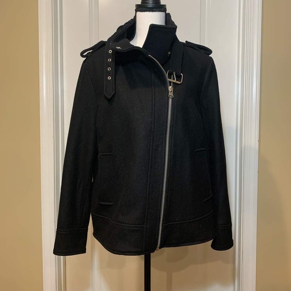 Forever 21 Women’s Wool Moto Jacket Front Zipper L